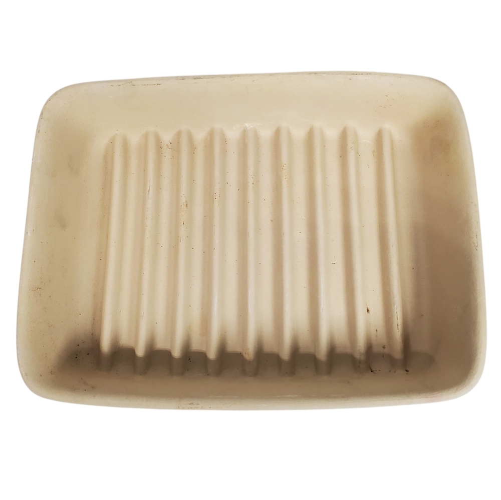 Pampered Chef Small Ridge Baker Vintage #5121 Kitchen Baking Beige Stone Minimal